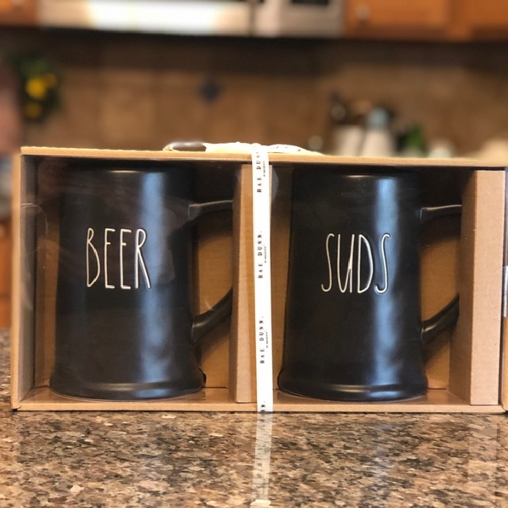 CLEARANCE❗️Black BEER & SUDS Boxed Mug Set by Rae Dunn
